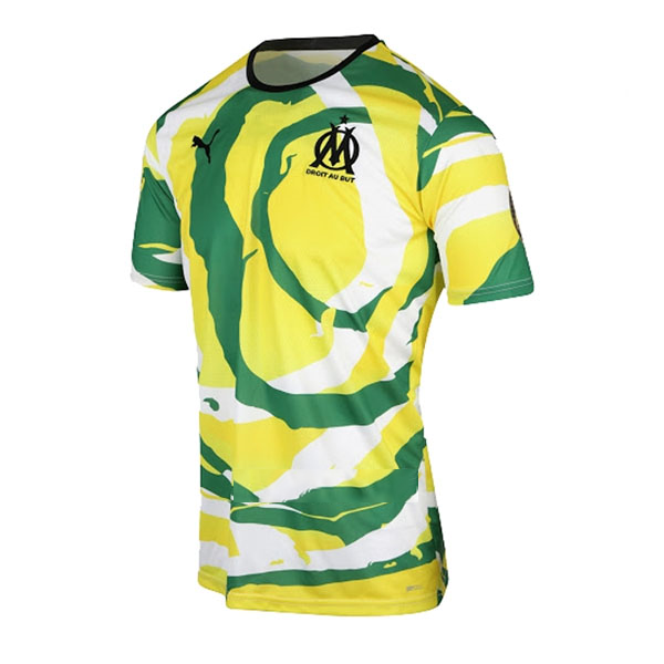 Authentic Camiseta Marsella OM Africa 2021-2022 Blanco Amarillo Verde